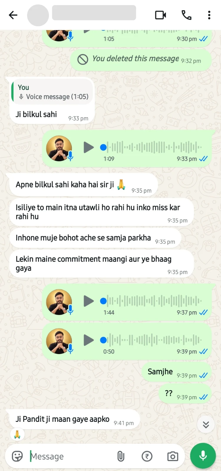 WhatsApp review from a client 4